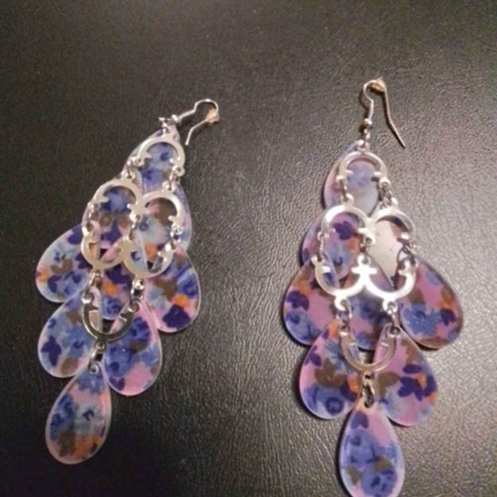 Floral Teardrop Earrings - Picture 3 of 3